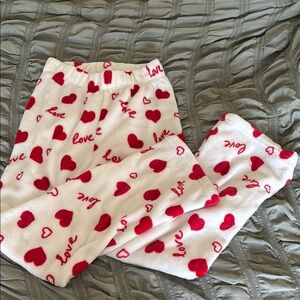Kids Pajama Bottoms with Red Hearts